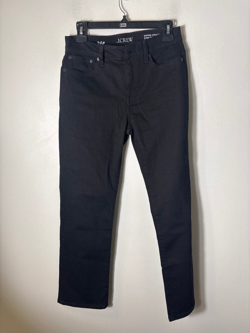 NWOT J. Crew Black Nipped Straight High Rise Semi-Stretch Sz 26P